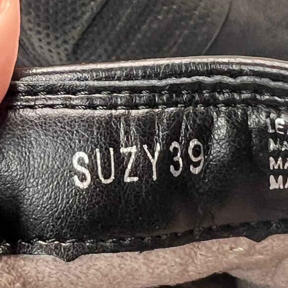 Miz Mooz Suzy Pebbled Leather Buckle Boot Ruched Zip Up Black Women's 39/8.5 NWB - Picture 10 of 11